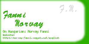 fanni morvay business card